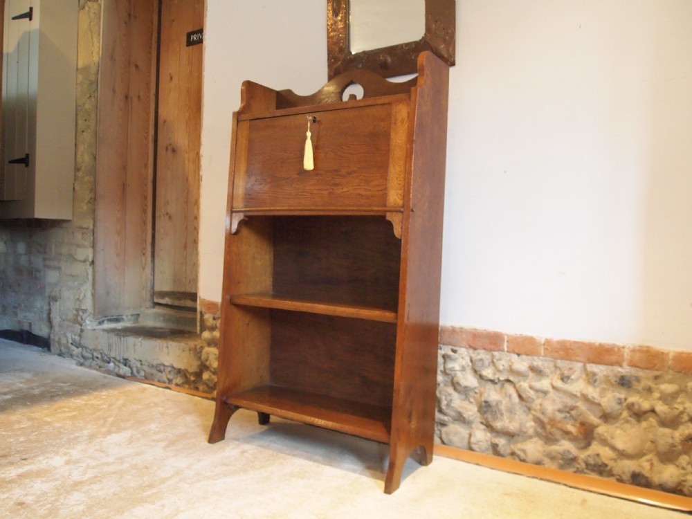 Bookcase Bureau desk Arts and Crafts Oak c1900 View XII