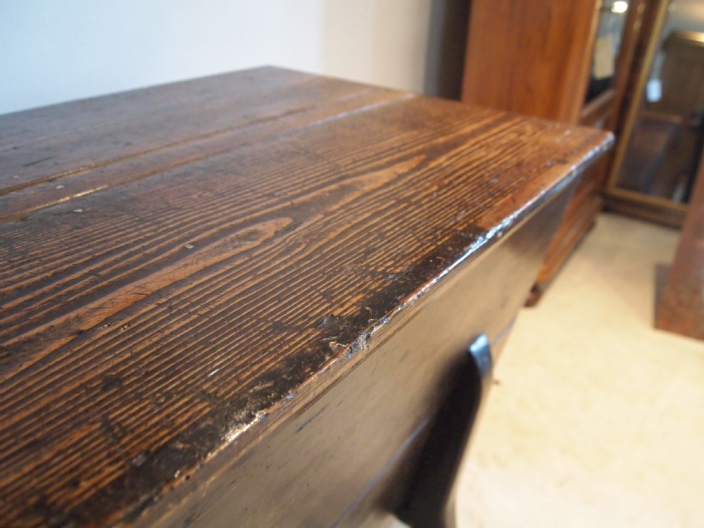 Chest trunk coffer Dough bin Victorian Pine c1840 View V