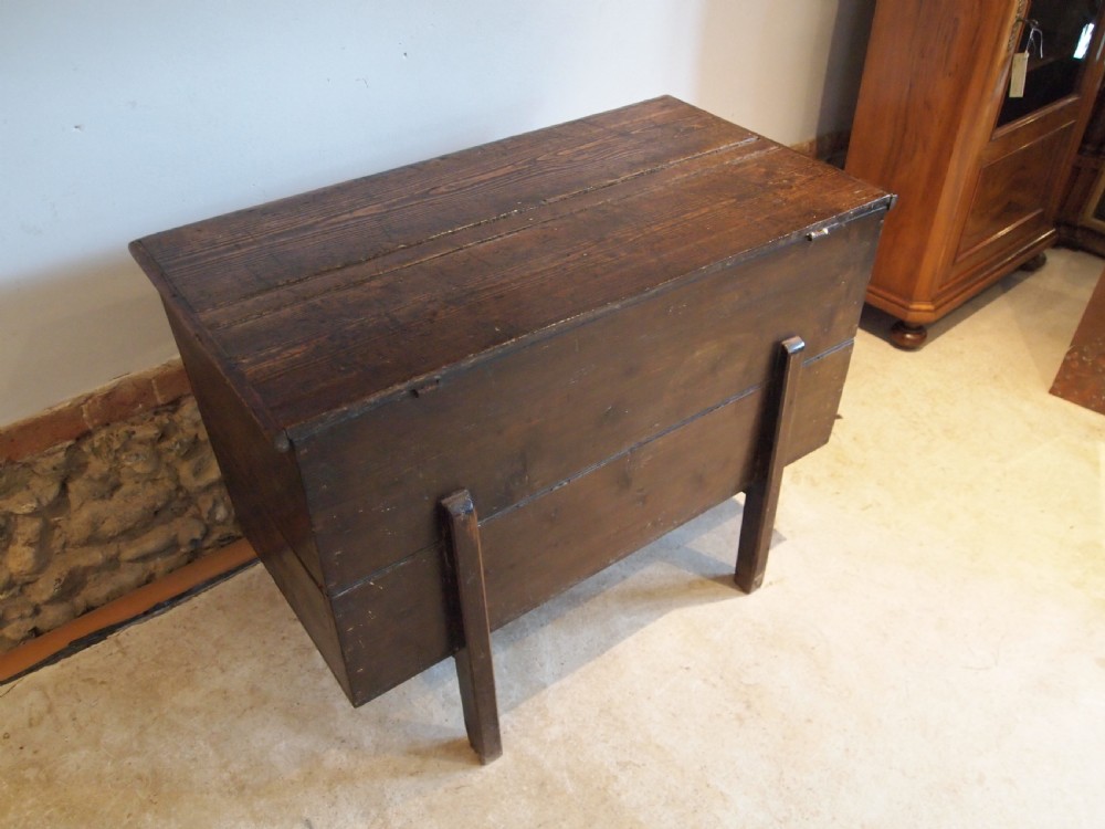 Chest trunk coffer Dough bin Victorian Pine c1840 View XI