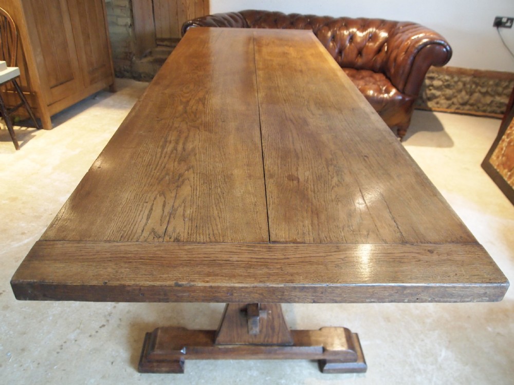 Table refectory farmhouse dining Arts and Crafts Oak c1900 View VII