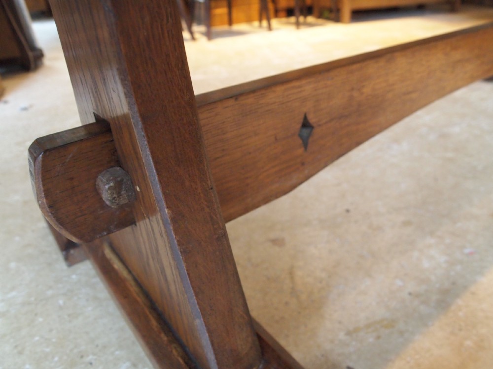 Table refectory farmhouse dining Arts and Crafts Oak c1900 View VIII