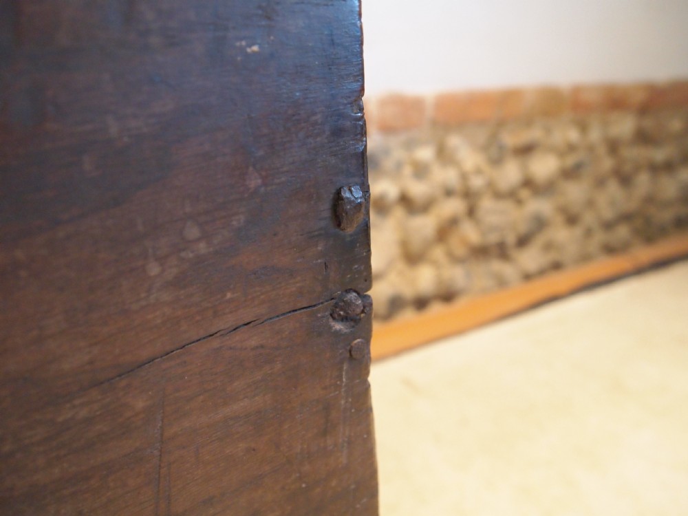 Coffer chest trunk Traditional six plank Elm Queen Anne c1700 View XI