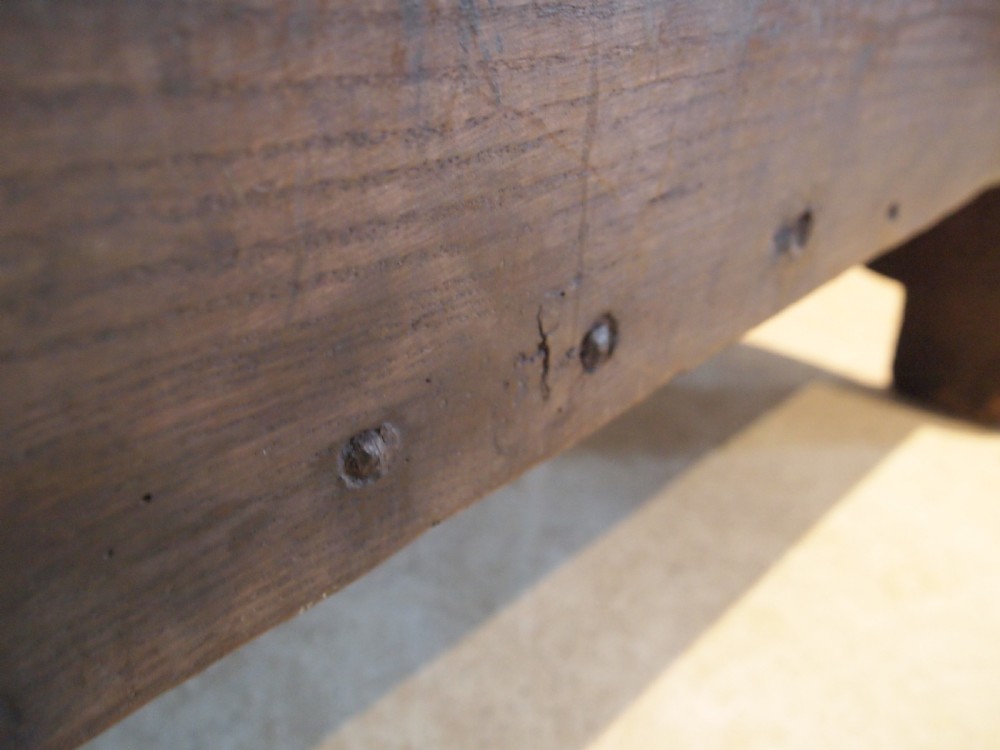 Coffer chest trunk Traditional six plank Elm Queen Anne c1700 View XIII