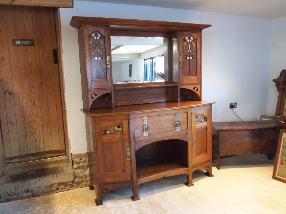 Dresser Sideboard Arts and Crafts Oak stunning c1900 View XIII