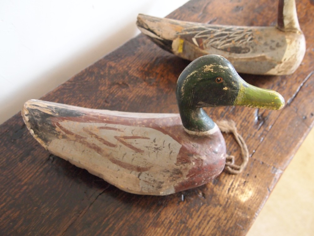 Ducks decoy ducks Victorian original paint c1880 View II