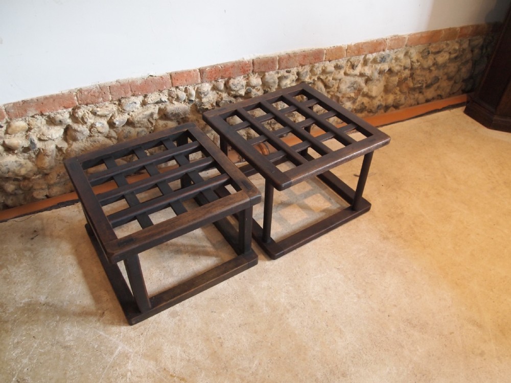 Pair of Edwardian Luggage stands or racks c1910 View III