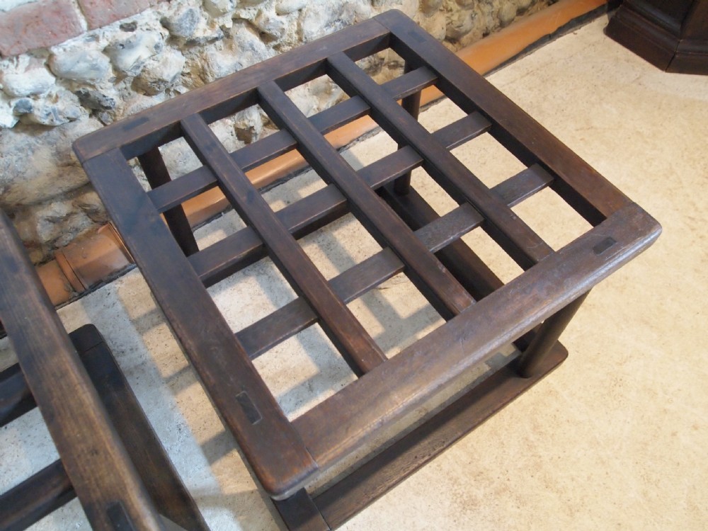 Pair of Edwardian Luggage stands or racks c1910 View IV