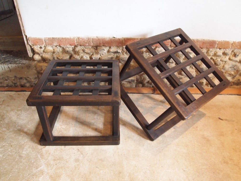 Pair of Edwardian Luggage stands or racks c1910 View V