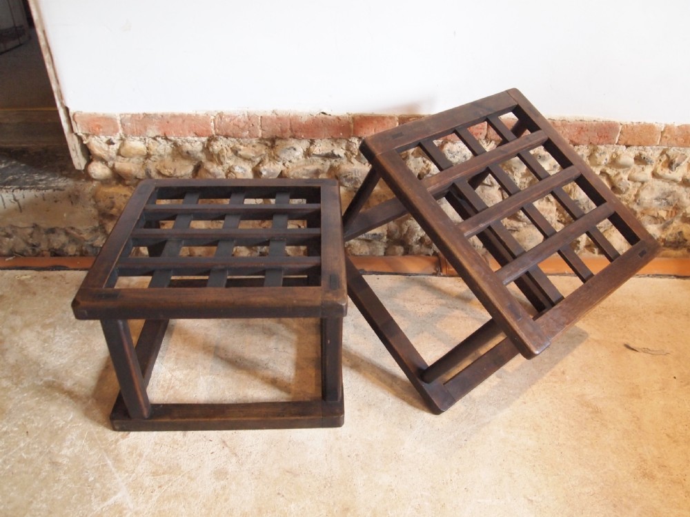 Pair of Edwardian Luggage stands or racks c1910 View VIII