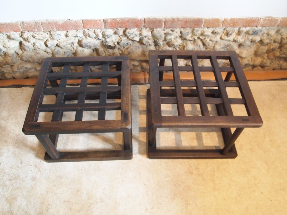 Pair of Edwardian Luggage stands or racks c1910 View IX