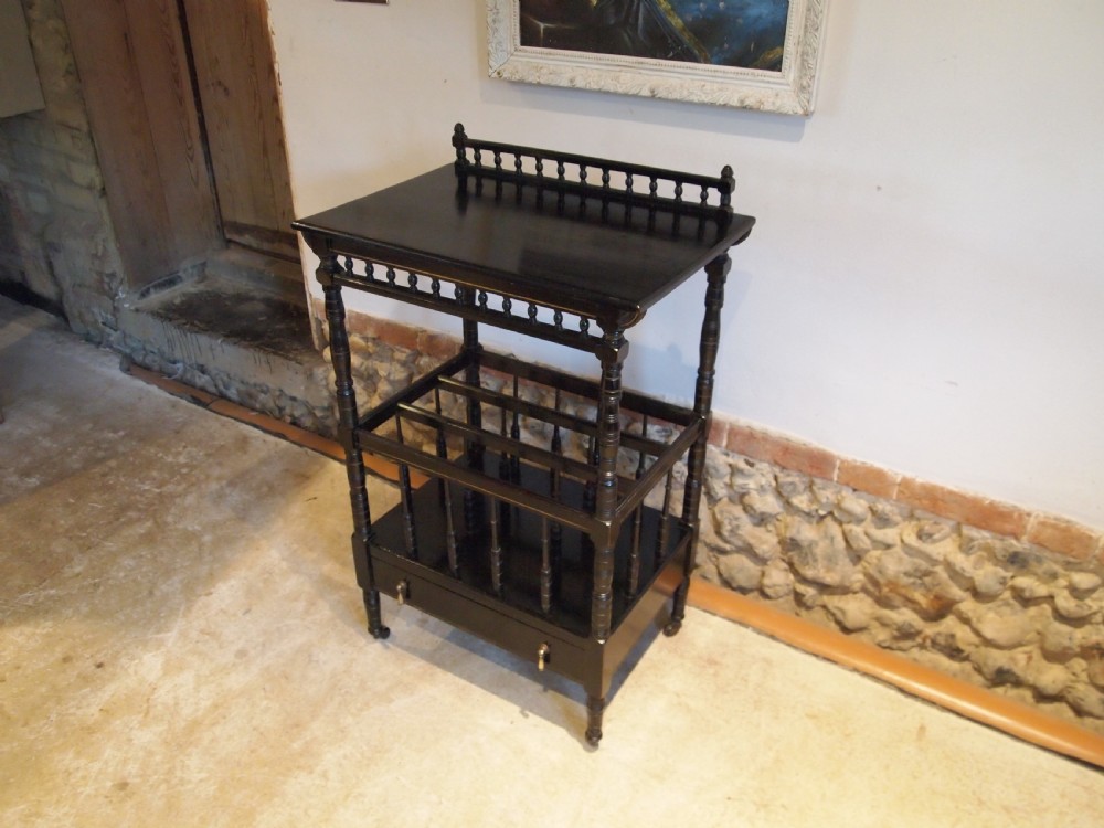 Canterbury table Victorian Mahogany ebonised c1880