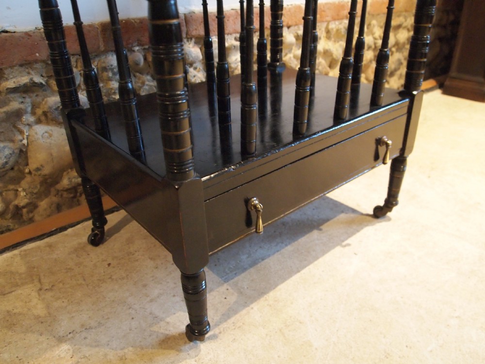 Canterbury table Victorian Mahogany ebonised c1880 View VII