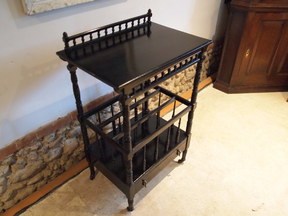 Canterbury table Victorian Mahogany ebonised c1880 View VIII