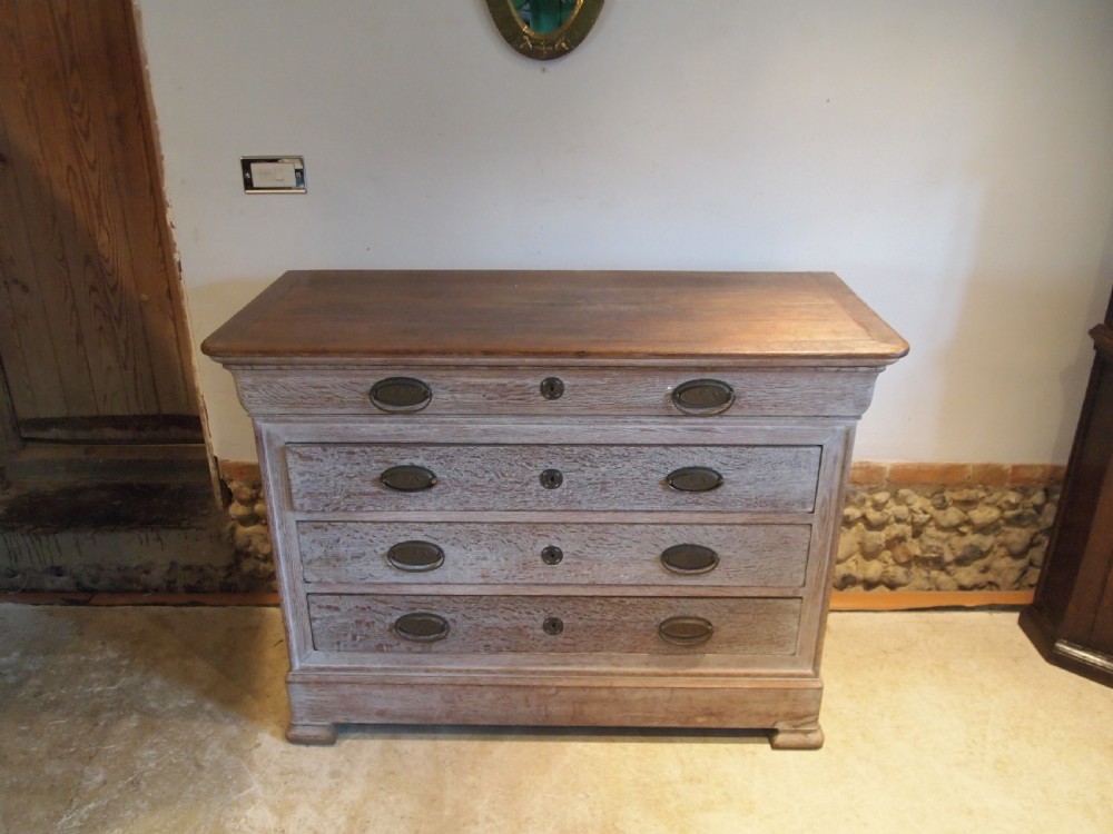 Chest of drawers French Limed Oak c1850 View II