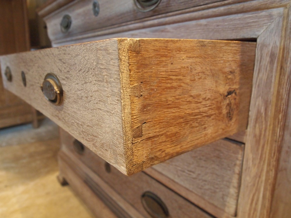 Chest of drawers French Limed Oak c1850 View IV