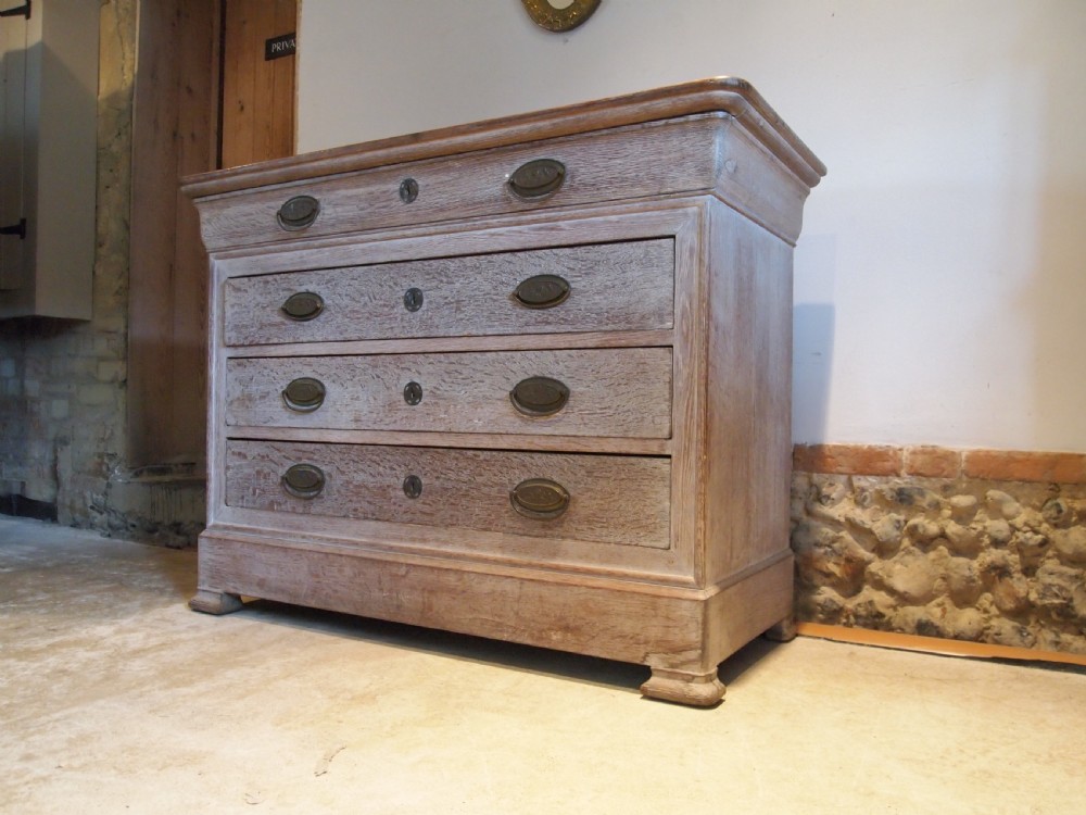 Chest of drawers French Limed Oak c1850 View IX