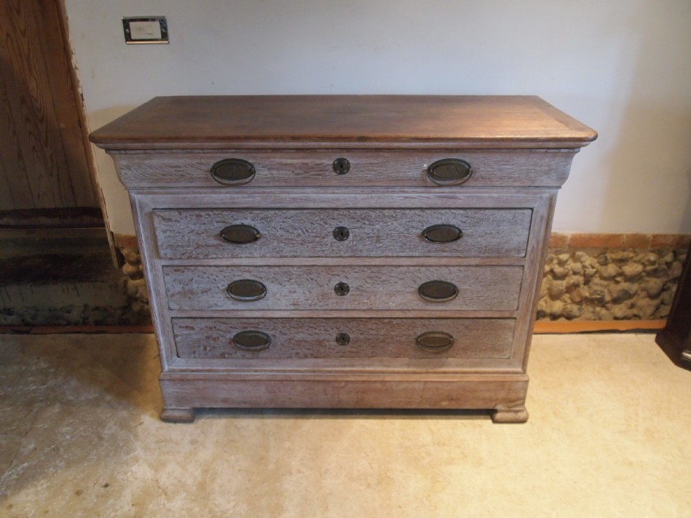 Chest of drawers French Limed Oak c1850 View X