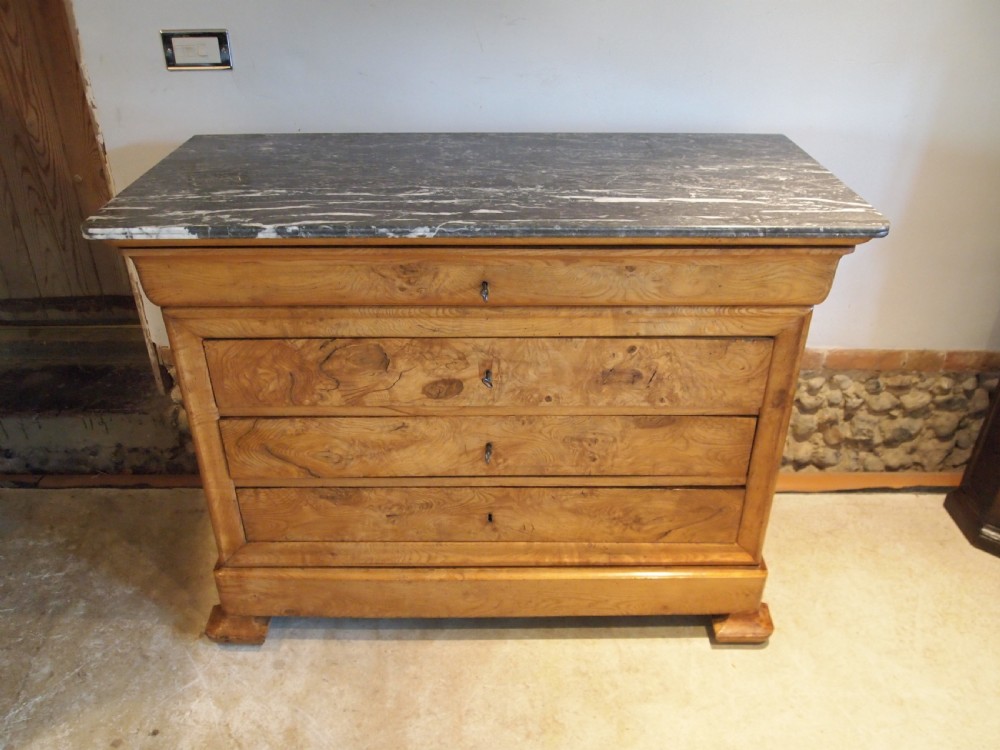 Chest of drawers French Burr Elm c1830 View VI