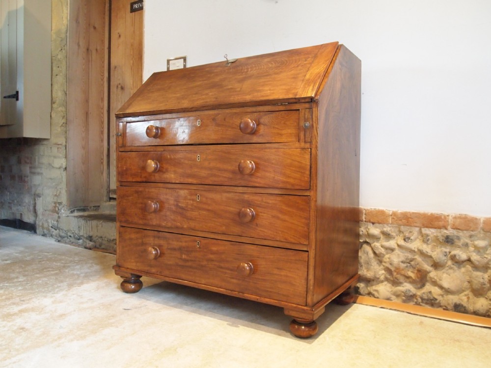 Bureau desk rare solid Elm George III c1800