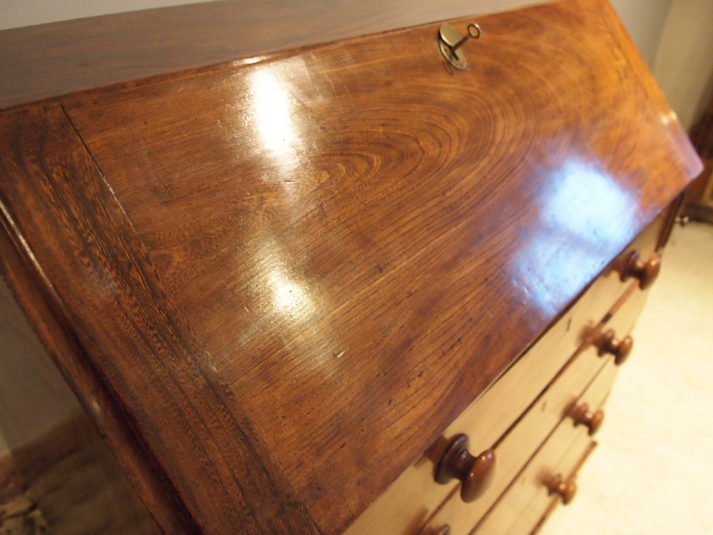 Bureau desk rare solid Elm George III c1800 View II
