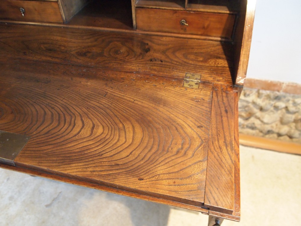 Bureau desk rare solid Elm George III c1800 View VII