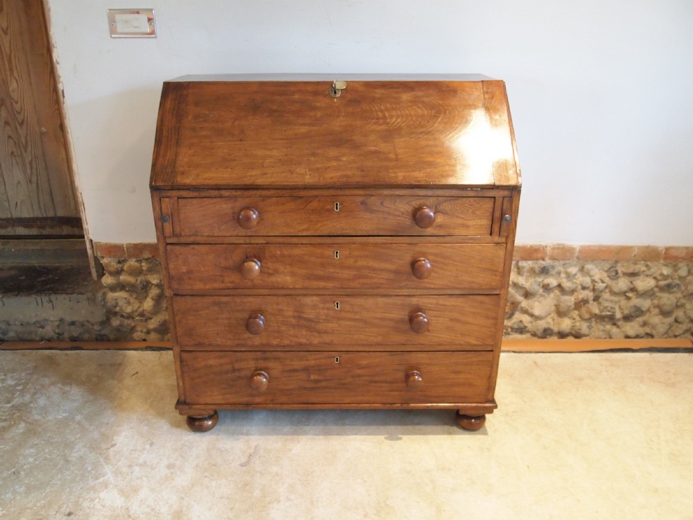 Bureau desk rare solid Elm George III c1800 View XII