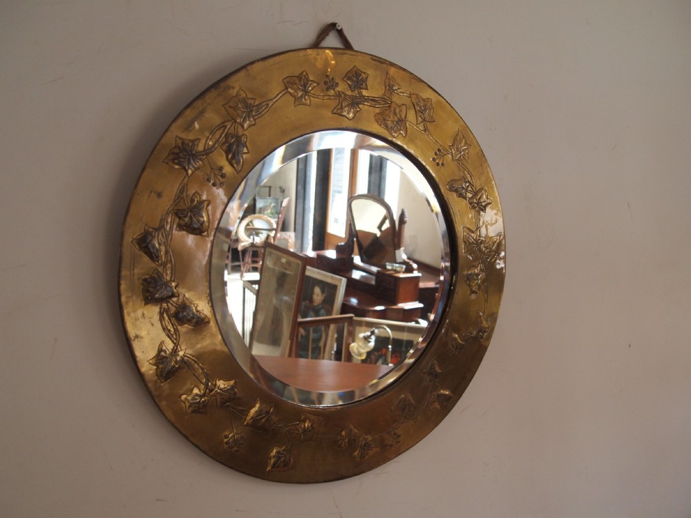 Mirror Arts and Crafts Brass Ivy c1900 View VIII