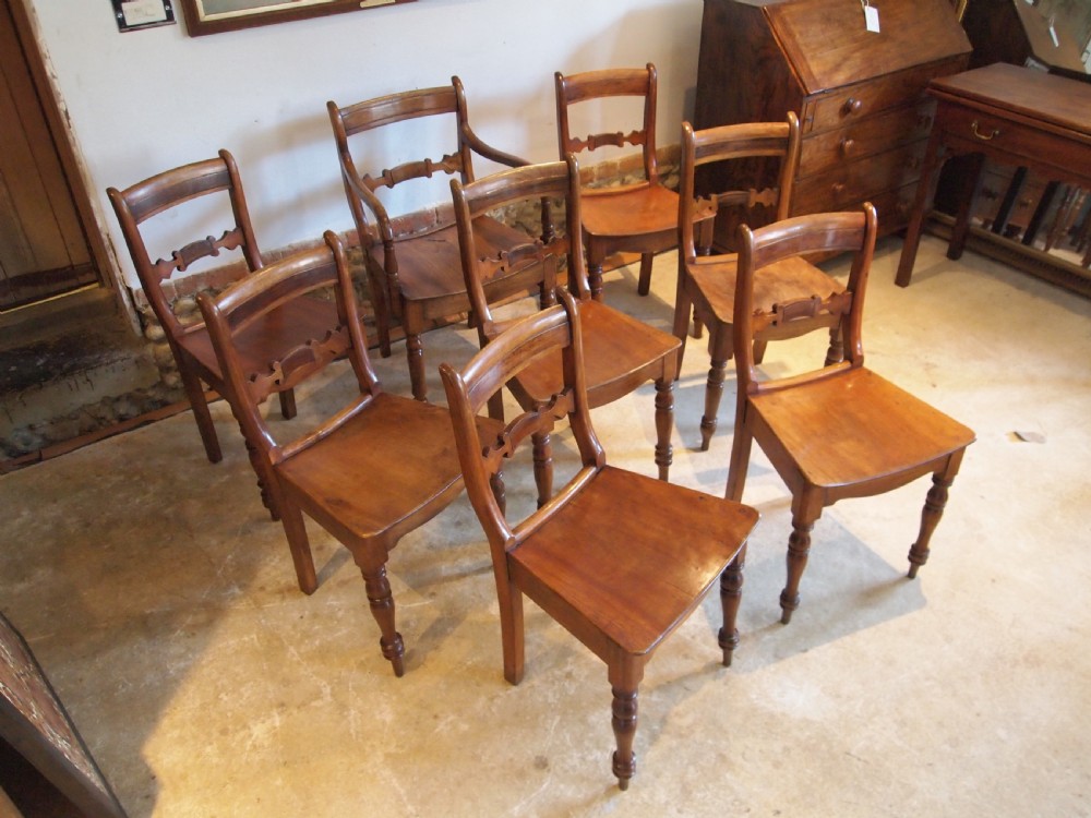 Chairs rare set of 8 Essex bar back kitchen chairs J R Bedwell Colchester c1830 View II