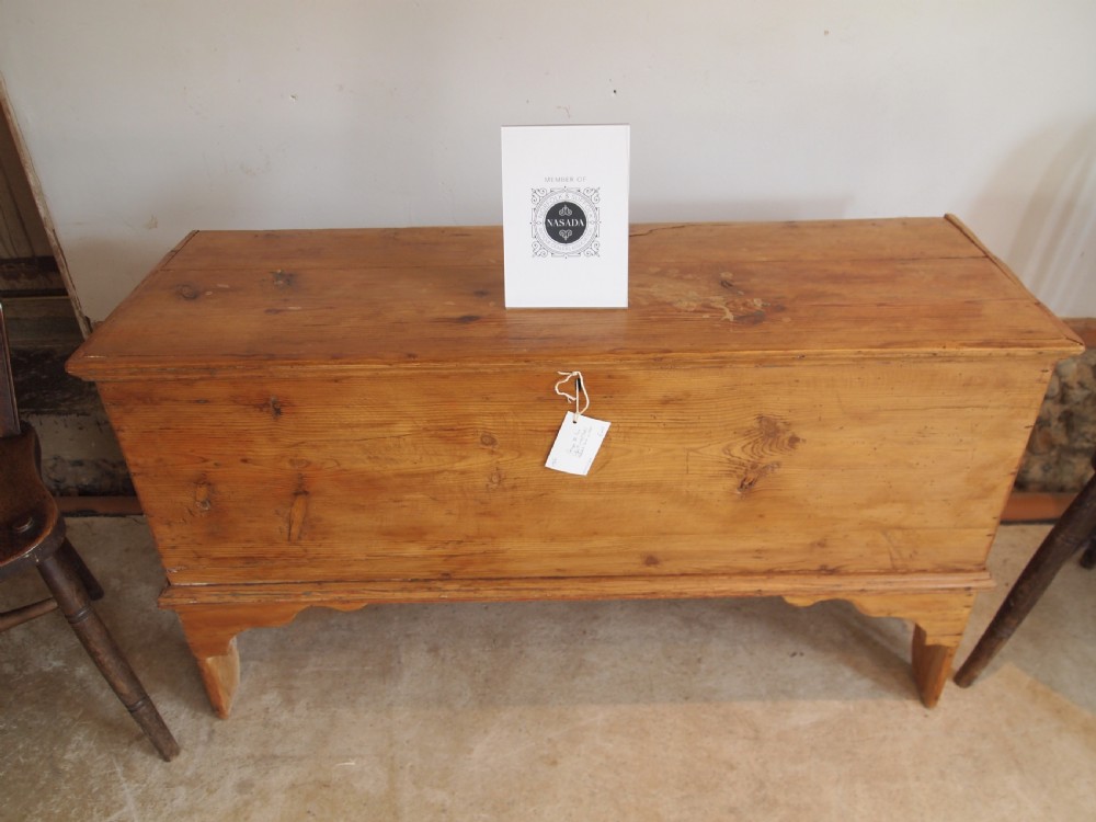 Coffer chest George III Pine six plank c1770