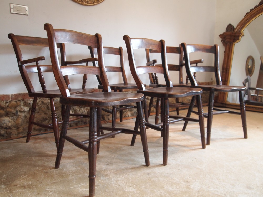 Chairs six East Anglian Victorian bar back dining chairs c1870 View III