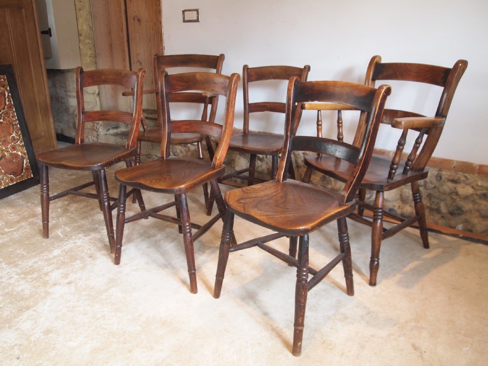 Chairs six East Anglian Victorian bar back dining chairs c1870 View IV
