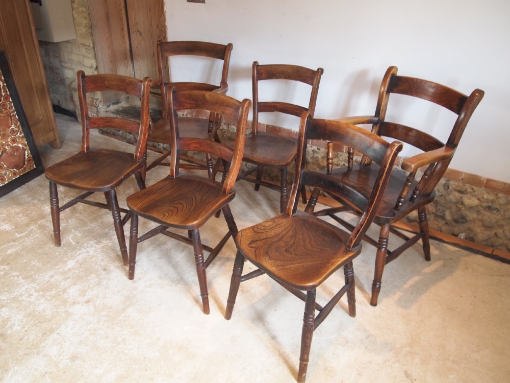 Chairs six East Anglian Victorian bar back dining chairs c1870 View V