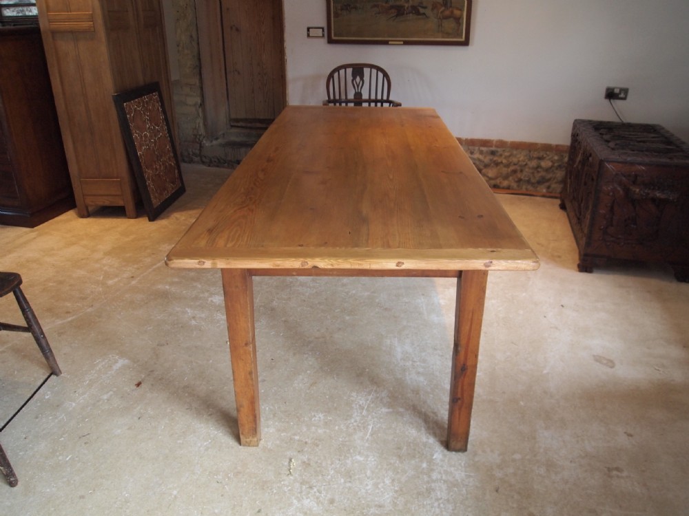 Table Refectory Farmhouse dining Edwardian Pine seats 8 c1910 View IV