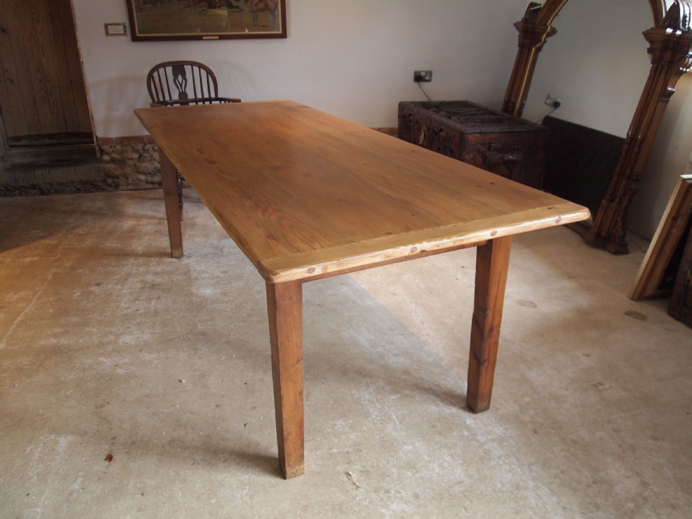 Table Refectory Farmhouse dining Edwardian Pine seats 8 c1910 View VII