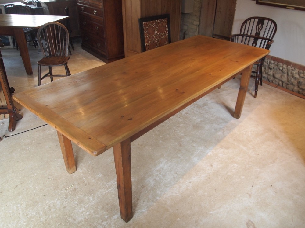 Table Refectory Farmhouse dining Edwardian Pine seats 8 c1910 View VIII