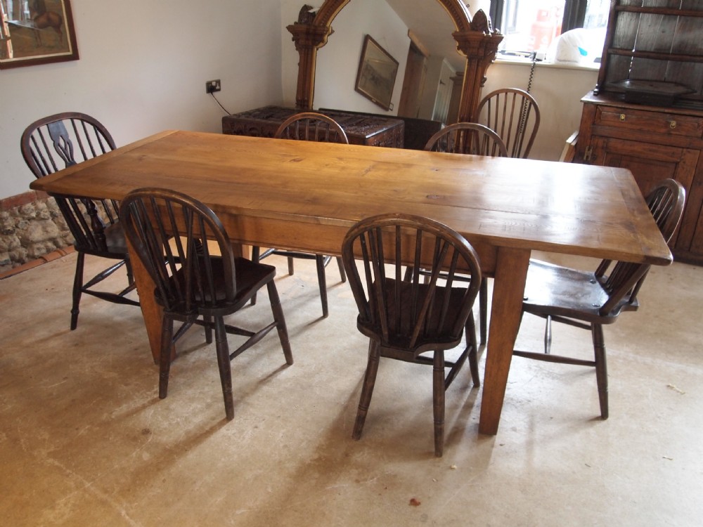 Table Edwardian Oak refectory farmhouse dining c1910 View VI