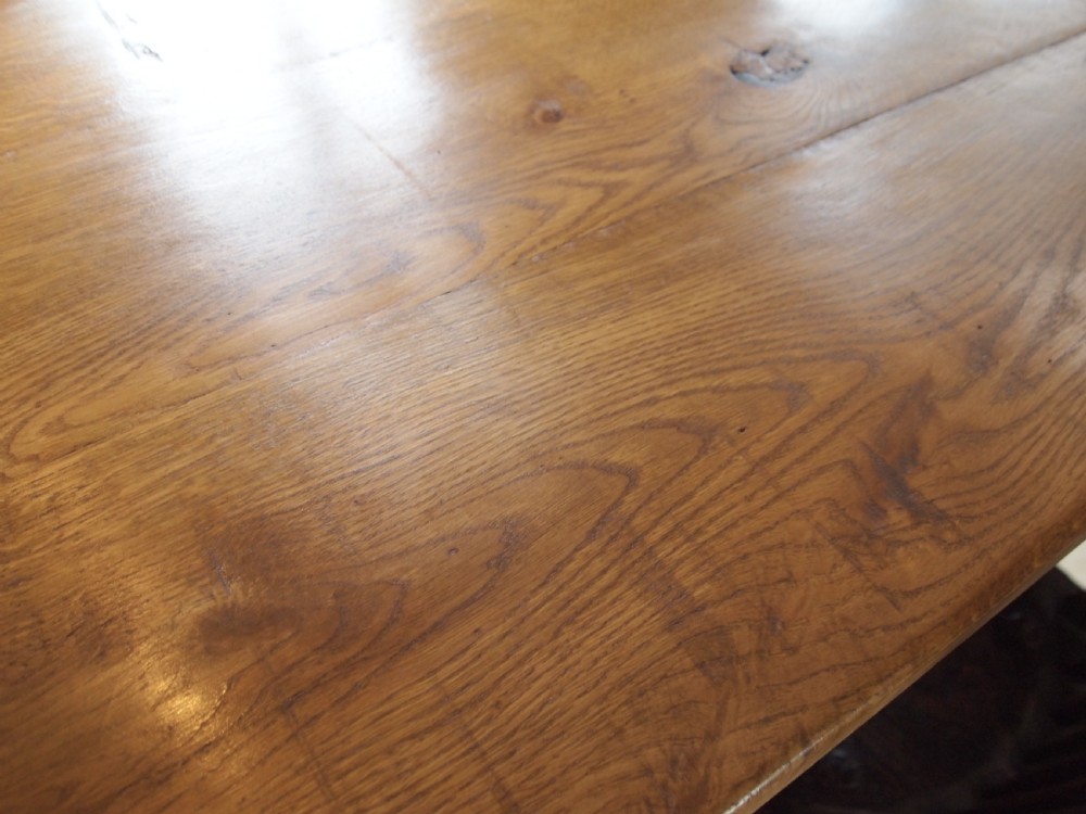 Table Edwardian Oak refectory farmhouse dining c1910 View VII