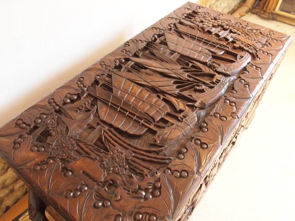 Chest trunk Coffer Chinese Camphor wood c1910 View V