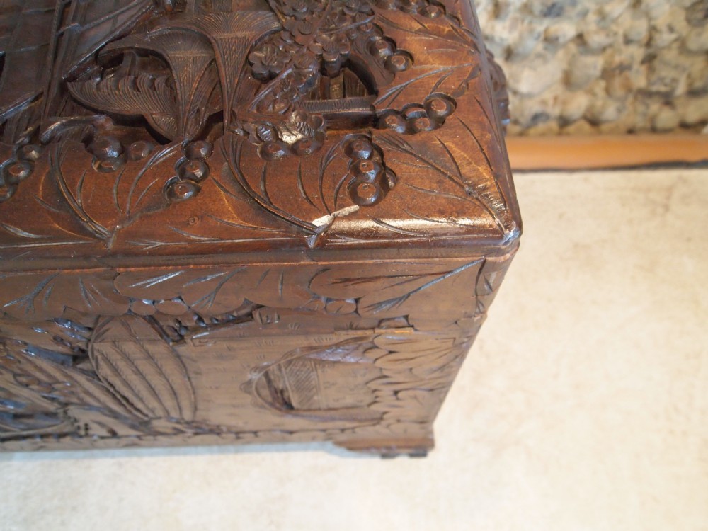 Chest trunk Coffer Chinese Camphor wood c1910 View VIII