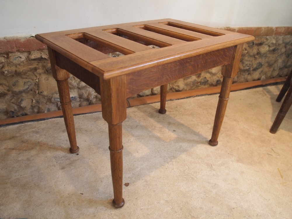 Luggage suit case stand Oak Edwardian c1910 View VI