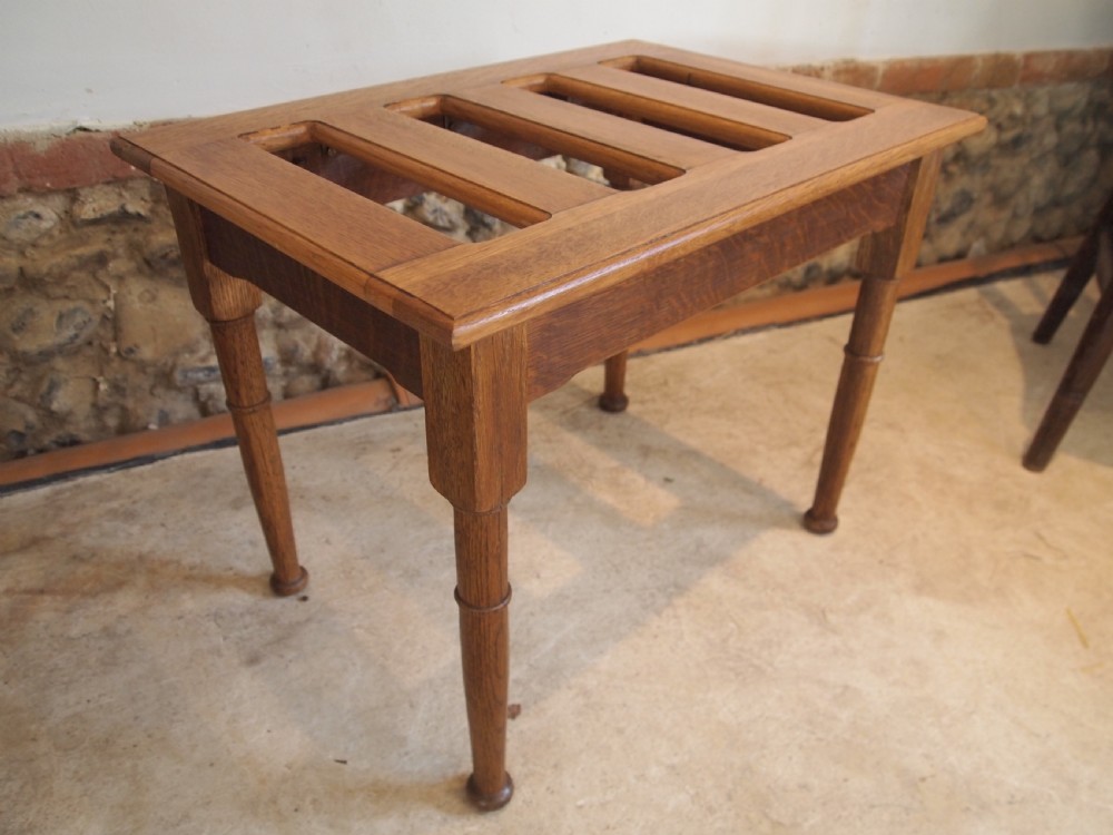 Luggage suit case stand Oak Edwardian c1910 View VII