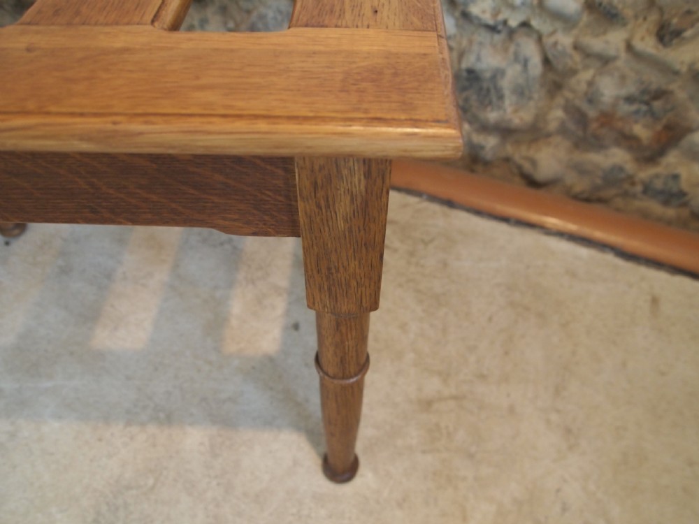 Luggage suit case stand Oak Edwardian c1910 View XI