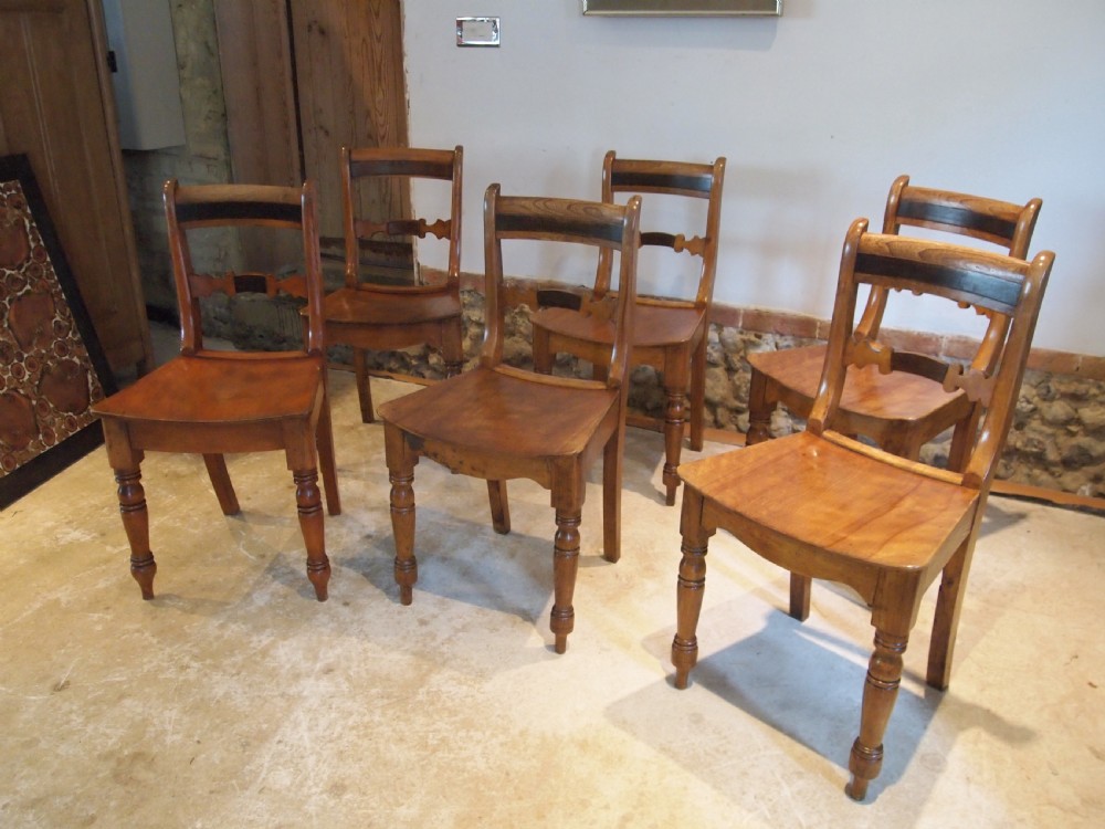 Chairs six Essex bar back kitchen dining chairs c1830