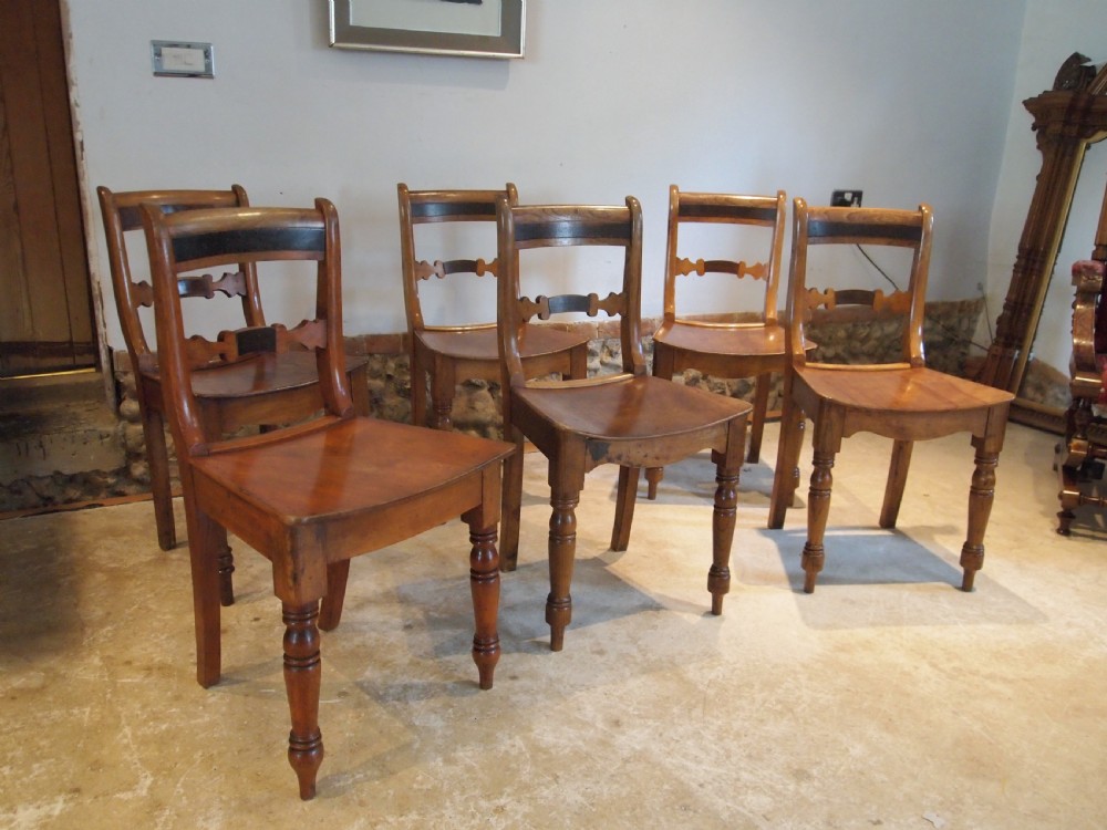 Chairs six Essex bar back kitchen dining chairs c1830 View IV