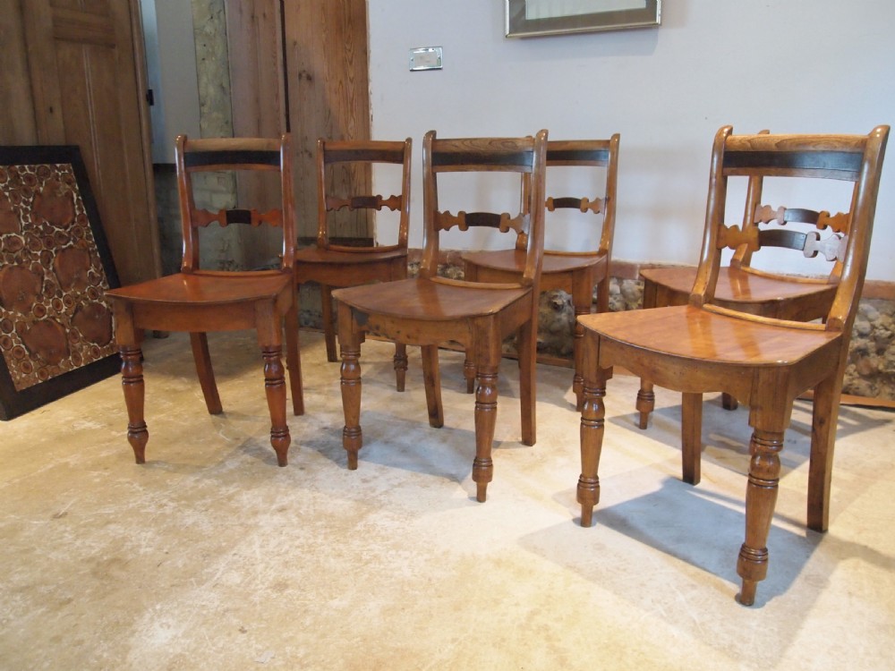 Chairs six Essex bar back kitchen dining chairs c1830 View V