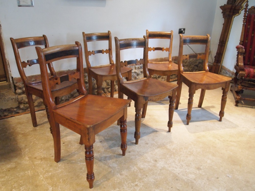Chairs six Essex bar back kitchen dining chairs c1830 View VII