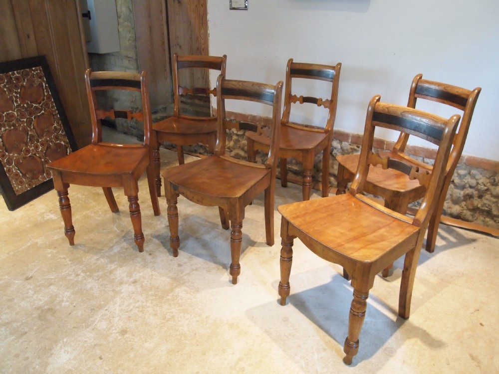 Chairs six Essex bar back kitchen dining chairs c1830 View VIII