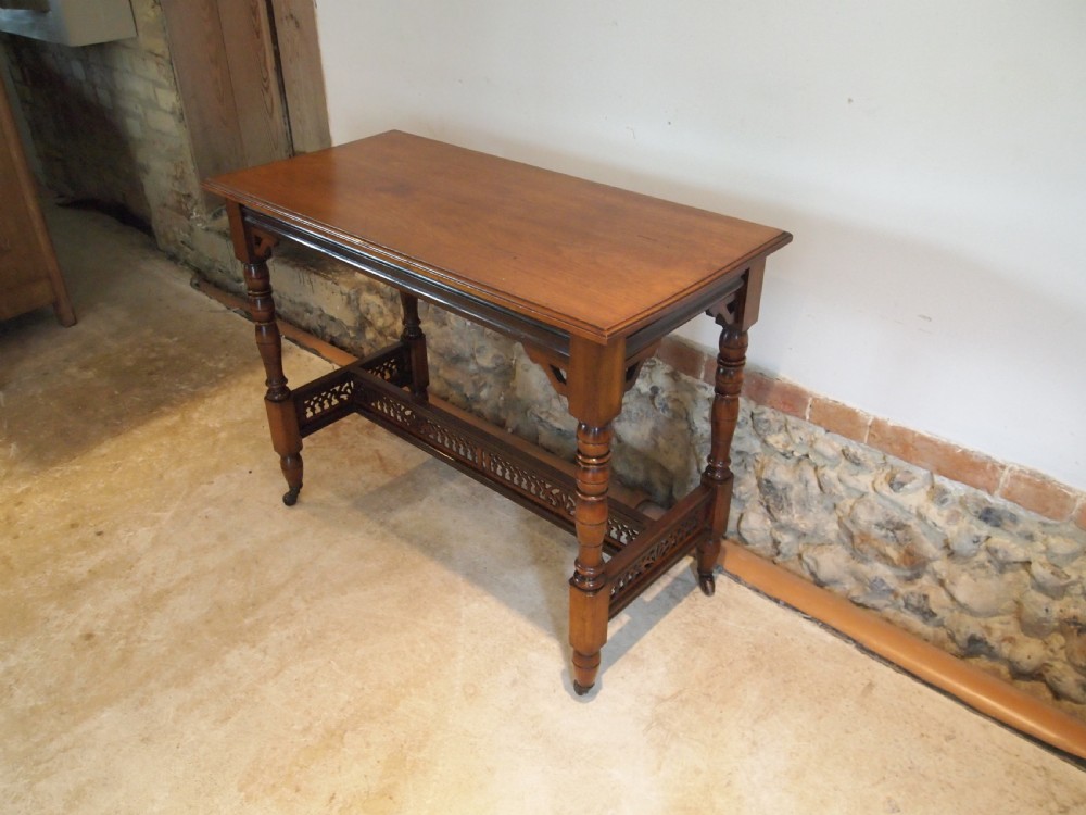 Table hall side lamp console Victorian Walnut c1880