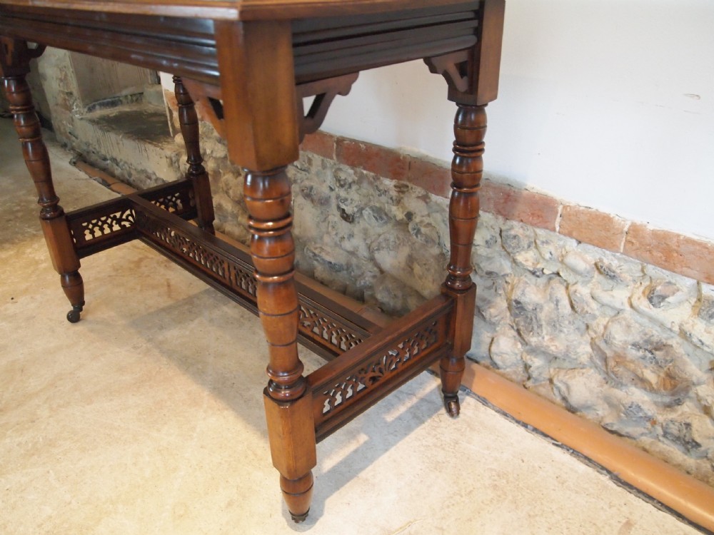 Table hall side lamp console Victorian Walnut c1880 View III