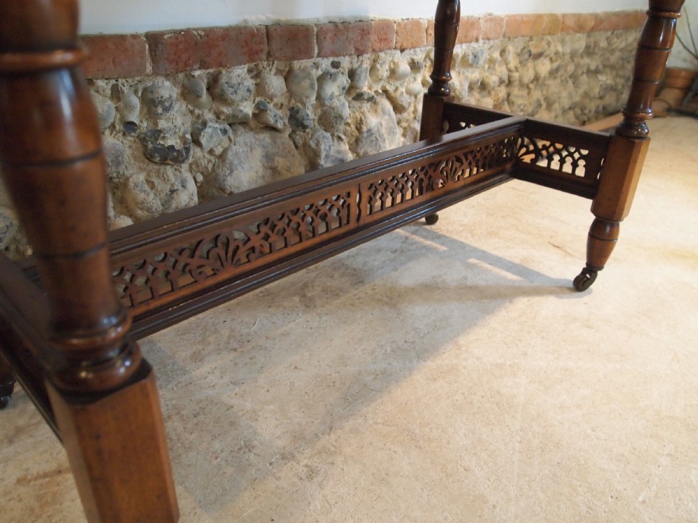 Table hall side lamp console Victorian Walnut c1880 View V